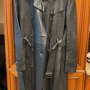 Burberry leather trench coat